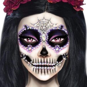 Pegatina de joyas con cara de calavera
