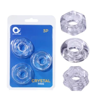 Set de Anillos para el pene CRYSTAL RING - transparentes