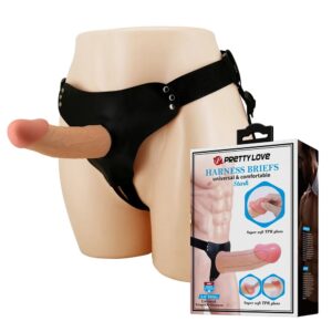 Arnes con Dildo realista hueco de 16.5 cms